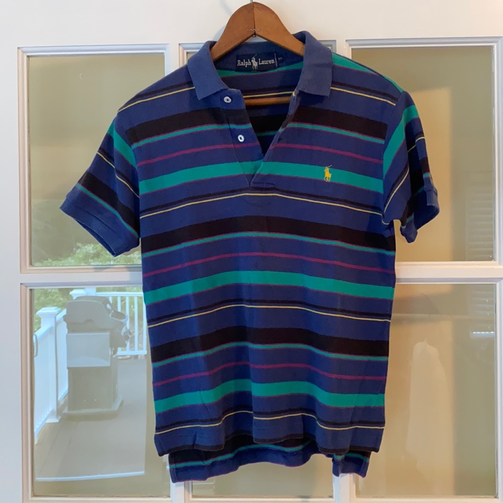 3/$20 Ralph Lauren Striped Button Down Polo Tee